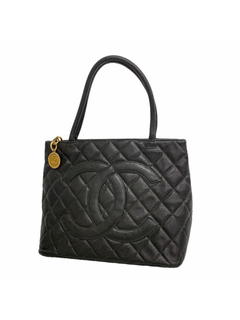 Chanel Tote Bag Reissue Caviar Leather Black Gold